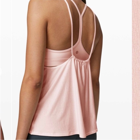 NWT Lululemon Flow Y 2-in-1 Tank Butter Pink Size 10 - Picture 2 of 7